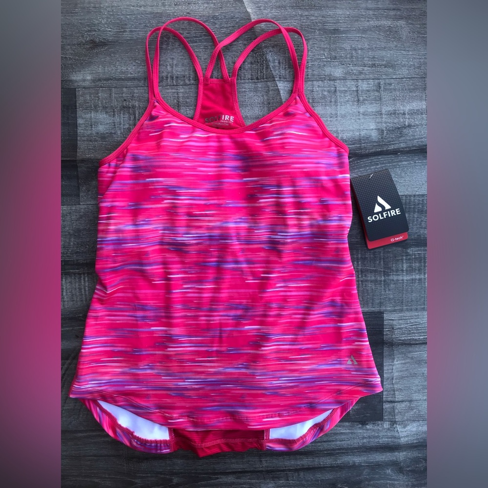 New SOLFIRE Womens Double Up Tank Top, Style # F5W101 size Medium